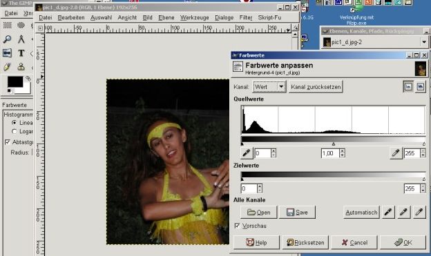 Werte mit Gimp &auml;ndern